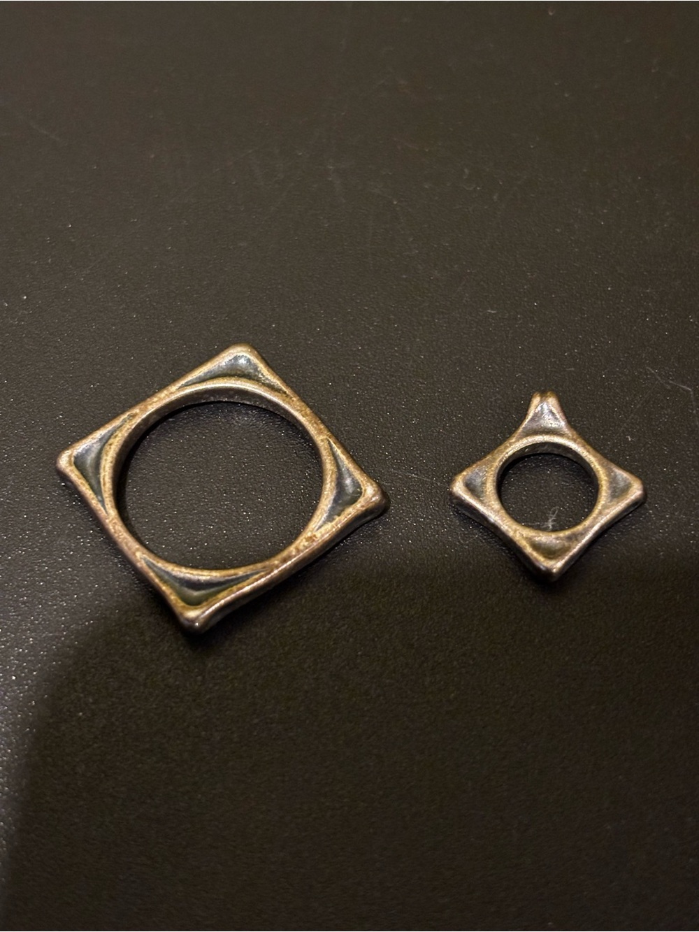 Sterling Silver Square couple necklace charms